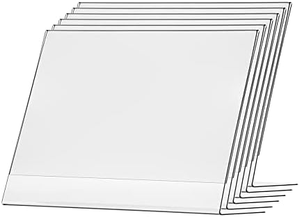 Marketing Holders 6 Pack Acrylic Sign Holder for 14" x 11" Printed Material Landscape Clear Slant Back Plexiglass Countertop Side Load Graphic Image Display Retail Stores Offices and Restaurants by MarketingHolders