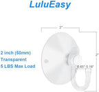 200 Pieces Large Suction Cups with Hooks 2 inch Clear Plastic Sucker Hooks for Glass Window Wall Festivals Parties Theme Carnival Decoration Door Bathroom Kitchen - Image 3