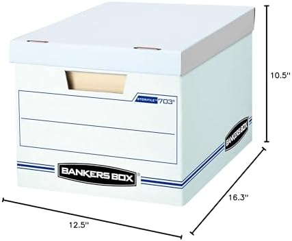 Bankers Box 6-Pack Basic Duty File Storage Boxes with Lids, Letter/Legal, STOR/FILE, (57036-04) - Image 4