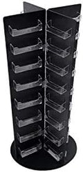 Marketing Holders Rotating Business Card Holder Clear on Black Lightweight Acrylic 64 Slot Counter Display for 3.5" x 2" Gift Cards in Retail Stores and Salons by MarketingHolders
