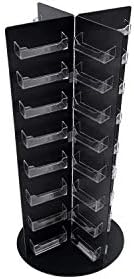 Marketing Holders Rotating Business Card Holder Clear on Black Lightweight Acrylic 64 Slot Counter Display for 3.5" x 2" Gift Cards in Retail Stores and Salons by MarketingHolders