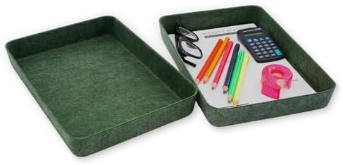 Welaxy 2pc Office desk drawer organizer tray letter-size file Forest Green by Welaxy