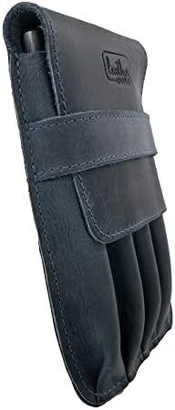 Pen Holder, Pencil Case, Minimalist Style Holder, Classic Storage, Full Grain Leather, Handmade, Slate Blue - Image 4