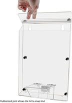 Brochure Box with Lid Metal Mount Clear Acrylic Outdoor Advertisement Caddy Holds 8.5" x 11" Flyers and 3.5" x 2" Business Cards with Take One Sticker Hangs On Smooth Surfaces by Marketing Holders - Image 4