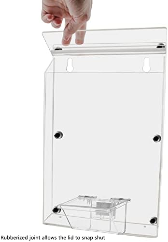 2 Pack Brochure Box with Lid Metal Mount Clear Acrylic Outdoor Caddy Holds 8.5" x 11" Flyers and 3.5" x 2" Business Cards with Take One Sticker Hangs On Smooth Surfaces by Marketing Holders - Image 4