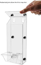 Marketing Holders Brochure Box with Lid Metal Mount Clear Acrylic Outdoor Advertisement Holder Holds 4" x 9" Trifolds and 3.5" x 2" Business Cards with Take One Sticker Hangs On Smooth Surfaces - Image 3