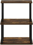 Furinno Turn-N-Tube 3-Tier Toolless Multipurpose Printer Stand Display Storage Shelf, Amber Pine/Black - Image 4