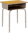 Flash Furniture Metal Student Desk, Maple/Silver by FlashFurniture
