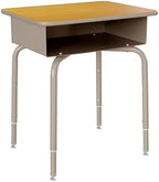 Flash Furniture Metal Student Desk, Maple/Silver by FlashFurniture