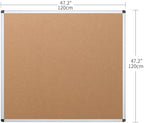 VIZ-PRO Cork Bulletin Board, 48 X 48 Inches, Wall-Mounted Corkboard with Silver Aluminium Frame for School, Office, and Home 4' X 4' - Image 2