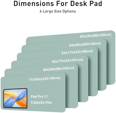 Aothia Faux Leather Desk Mat - Large Mouse Pad, Non-Slip PU Leather Blotter, Waterproof Writing Surface for Office and Home (Light Blue, 63" x 17") - Image 5
