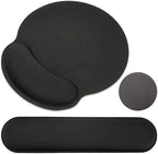 PATIKIL Ergonomic Wrist Rest Set, Memory Foam Mouse Pad and Keyboard Wrist Rest Support Hand Waterproof Cup Pad Non-Slip for Office Computer Gaming Home Desk Accessory, Black by PATIKIL