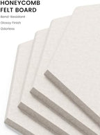 Fluxynara Extra Large 12-Pack Felt Bulletin Board Tiles, Oatmeal - Image 3