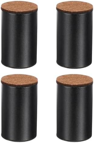uxcell 4Pcs Self-Adhesive Furniture Risers, 2.36"x3.94" Round Heavy Duty Bed Lift Supports, Carbon Steel Table Sofa Risers with Felt Pads for Chair, Table, Sofa Legs, Leveling, Black by uxcell