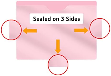 Pink Plastic Folders with Closed Sides, Doctor Stuff, Letter Size, Clear Front Top Loading Job Jacket, Documents Holder for Office, High School and Medical Files, Pack of 50 - Image 3