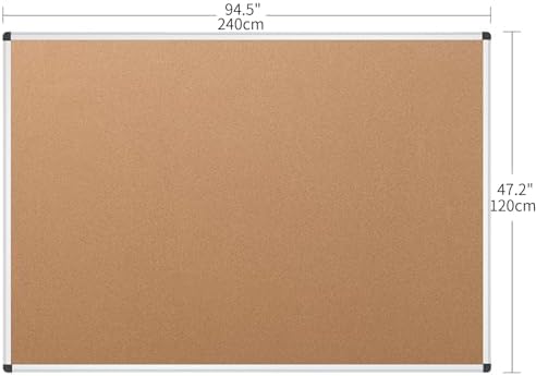 VIZ-PRO Cork Notice Board Bulletin Board, 96 X 48 Inches, Pack of 2, Silver Aluminium Frame - Image 3