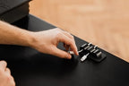 OAKYWOOD Magnetic Cable Holder – Charging Cable Clips – Desk Cord Organizer – 9.6x4.8x2.2 cm – Black Holder with White Base - Image 3