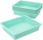 Storex Letter Size Flat Storage Tray – Organizer Bin for Classroom, Office and Home, Teal, 5-Pack (62522A05C), 10 x 13 x 3 Inches - Image 3
