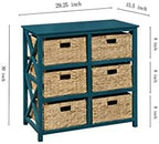 eHemco 3 Tier X-Side End Storage Cabinet, Teal - Image 3