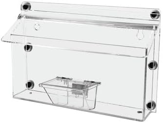 Marketing Holders 4 Pack Outdoor Brochure Box with Lid Metal Mount Clear Acrylic Caddy Holds 11" x 4" Horizontal Trifolds and 3.5" x 2" Business Cards with Take One Sticker Hangs On Smooth Surfaces - Image 4