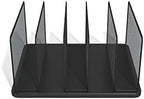 TRU RED Wire Mesh File Organizer, 5-Compartment, Matte Black, 2-Pk - Image 3