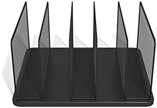 TRU RED Wire Mesh File Organizer, 5-Compartment, Matte Black, 2-Pk - Image 3