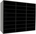 Literature Organizer with 24 Compartments | Adjustable Desktop File Sorter Mail Center for Home, Office & Classroom | PVC Paper Storage Cabinet with Shelves (Black, 24 Compartments) by Unknown