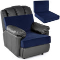 HOMBYS Foam Recliner Chair Cushions for Elderly, 4" Thick Chair Pads with Back Support for Office, Non-Slip Medium Firm Seat Cushion with Lumbar Pillow (Sapphire Blue, 13" Backrest) by HOMBYS