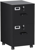 BYNSOE 2 Drawers File Cabinet with Lock Metal Vertical File Cabient with Wheels Mobile File Cabinet for Office Home Legal/Letter/a4 Size Require Assembly by BYNSOE