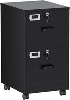 BYNSOE 2 Drawers File Cabinet with Lock Metal Vertical File Cabient with Wheels Mobile File Cabinet for Office Home Legal/Letter/a4 Size Require Assembly by BYNSOE