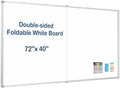 Double-Sided White Board Dry Erase Magnetic Whiteboard Wall 72x40 Foldable by WALGLASS