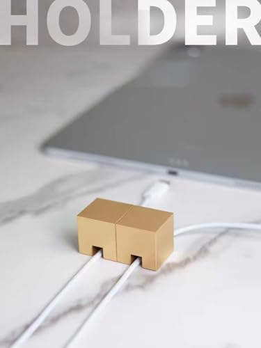 Golden Stainless Steel Cable Clips, Cord Organizer Cable Management, USB Cable Holder Wire,Wire Organizer for Desk,Nightstand and Office Cable Management，Not Magnetic (Frosted Gold 2pc) - Image 2
