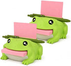 Note Toad - Desk Organizer & Note Holder, 3D Printed Frog Sticky Memo Block Dispenser with Pen Rest, 3 Reusable Stencils and Top Reminder Slot for Office Workspace, Reception Counter and Lover Gift by CreativeandNovelDesign