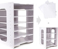 SONGWAY File Organizer for Desk - 7 Tier Document Holder with Removable Shelves, Letter Mail Rack, File Sorter Organizer, A4 Paper Storage Holder, Desktop Organizer for Home Office School, White by SONGWAY