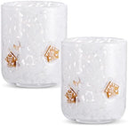 SiliFine 2 Pcs Gingerbread House Icon Juice Glasses - 14oz Christmas Stemless Wine Drinking Coffee Glass Cup for Home Party Supplies & Gift by SiliFine