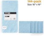 COASTWIDE Professional Microfiber Cloths, 16x16 Inch, Blue, 144/Pk - Image 2