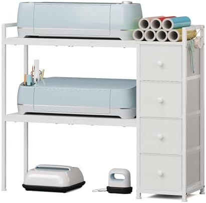 VENNQD Desktop Shelf Stand Compatible with Cricut Maker and Cricut Explore Air Series Stand Legs, Craft Desk Accessories and Space Organizer (White) by VENNQD