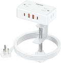 Desk Clamp Power Strip with 4 Outlets & 4USB, 6FT Extension Cord for Home by HOPOW