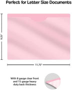 Pink Plastic Folders with Pockets and Clear Cover, Doctor Stuff, Letter Size, Top Loading Vinyl File Folders, Job Jacket, Documents Holder, Pack of 100 - Image 2