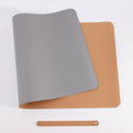 Leather Office Desk Mat Large Cork Computer Mouse Pad, Desk Protector Non-Slip Writing Pad for Office Home Decor(Gray,120x60cm) by Unknown