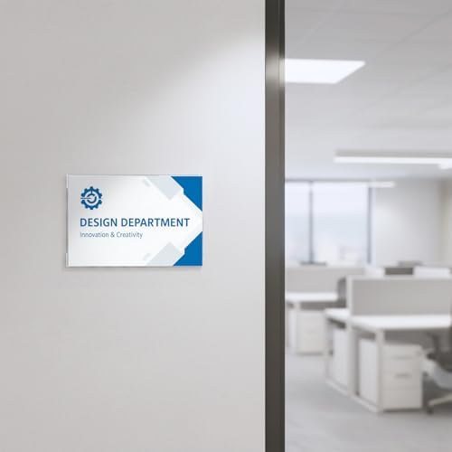 EHWINE 20 Pack 6x4 Wall Mount Acrylic Sign Holder, Horizontal Wall Signs Photo Menu Flyer Display Holders, Plastic Clear Acrylic Frames for Office Home Hotel Business Store (with Adhesive Tape) - Image 6