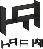 Furinno Classic Desktop Organizer Storage Rack Adjustable Free Style Rotation Display Bookshelf, Espresso 6.7D x 23.7W x 15.67H in - Image 6
