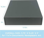 Lineco Drop Front Archival Storage Box, 11.75x15.25x3 in, Gray, 2 Pack - Image 2
