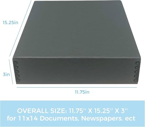 Lineco Drop Front Archival Storage Box, 11.75x15.25x3 in, Gray, 2 Pack - Image 2