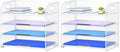 Marbrasse 4 Tier Paper Organizer Letter Tray, Mesh Desk File Organizer with Handle, Paper Sorter Organizer for Letter /A4 Office File Folder Holder（White, 12.6" x 9.1" x 10.7"） (Pack of 2) by Marbrasse