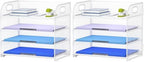Marbrasse 4 Tier Paper Organizer Letter Tray, Mesh Desk File Organizer with Handle, Paper Sorter Organizer for Letter /A4 Office File Folder Holder（White, 12.6" x 9.1" x 10.7"） (Pack of 2) by Marbrasse