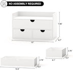 Bamboo Desk Organizer with Drawers Desktop Storage Drawers for Bills Office Supplies Kitchen Utensils Organizing Tool for Home Classroom Organization No Assembly (White with Shelf) - Image 3
