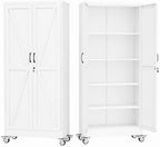 GAIOUS 71" Tall Metal Storage Cabinet with Lock and Wheels, Office Cabinet by GAIOUS