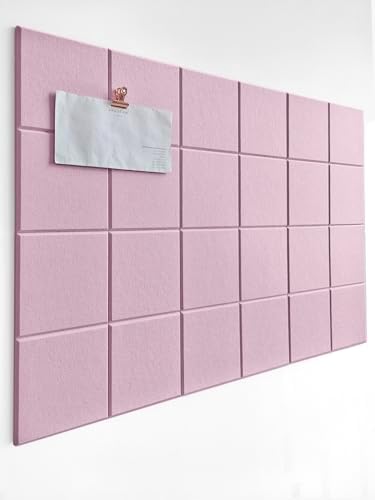 Felt Bulletin Board- Cork Board Tiles Alternative - 6 Pack Square Felt Wall Tiles with Safe Removable Adhesive Tabs - by DesignerManufacturerofInnovativeBulletinBoardSolutionsforHomeOffice