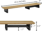 White Oak Wood Desk Shelf for Top of Desk 44 Inch Length Wood Monitor Riser with Middle Shelf - Image 2